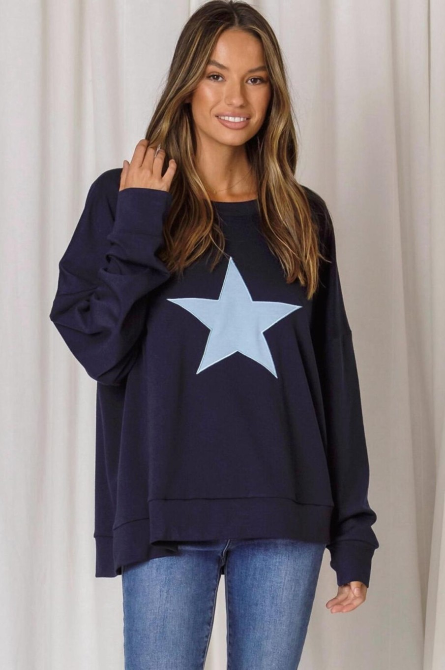 Tops Fashion Express | Bonnie Star Sweat | Ink/Blue