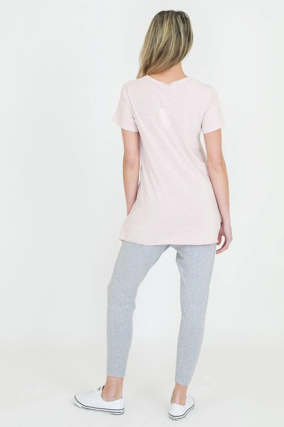 Tops 3rd Story | Brighton Crew Neck Tee | Blush Marle