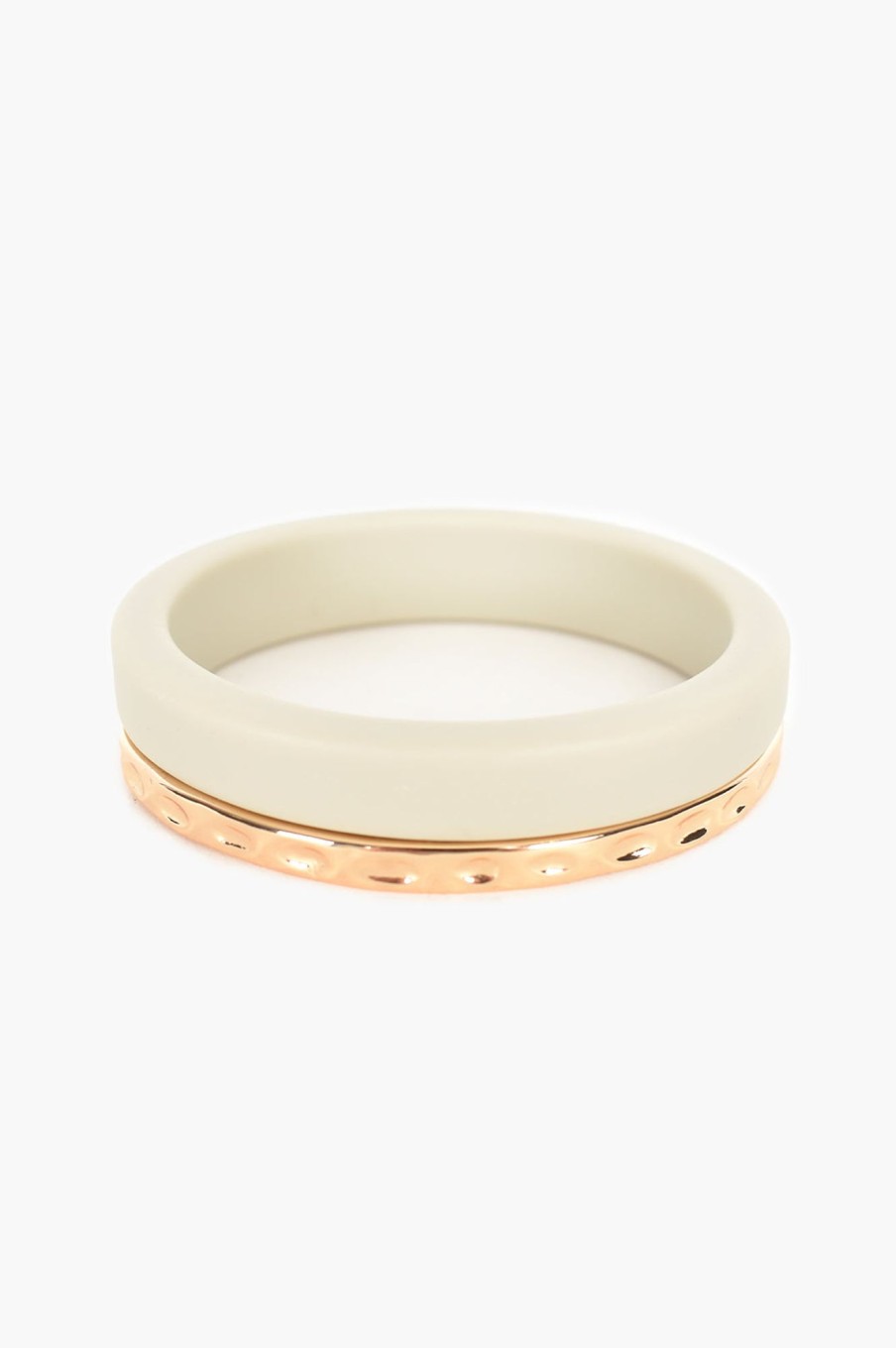 Accessories Adorne | Resin Metal Detail Bangle | Stone/Gold