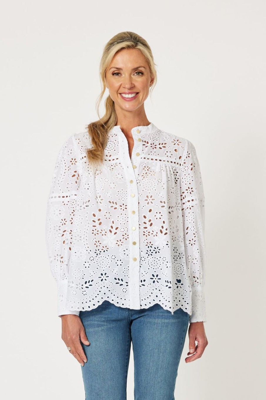 Tops Gordon Smith | Limani Broderie Shirt | White