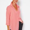 Tops Philosophy | Greville Long Sleeve Shirt | Coral