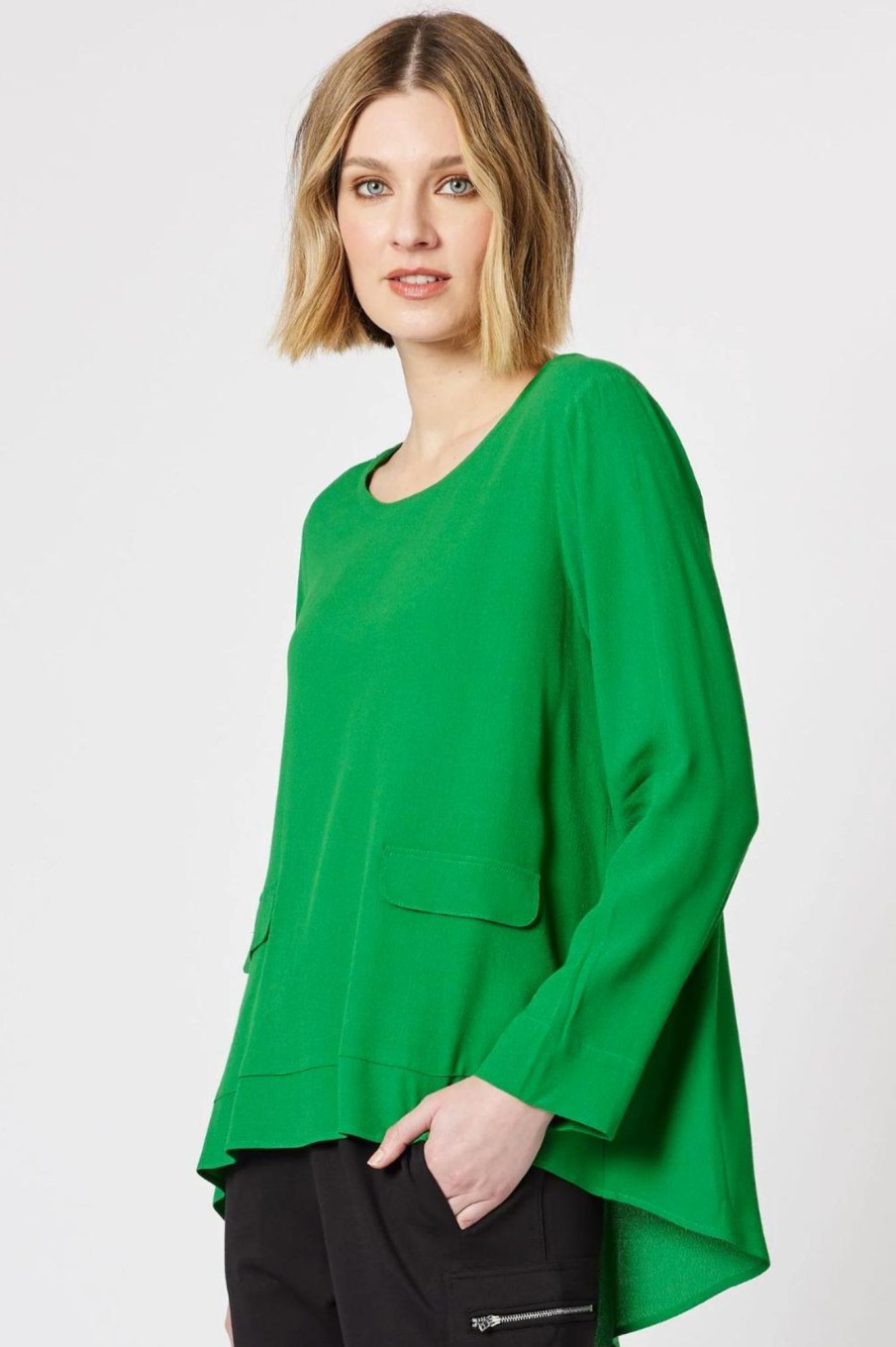 Tops Threadz u0026 Clarity | Kerryn Pocket Top | Green