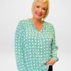 Tops Silvermaple Collection | Lara Shirt | Geometric Green