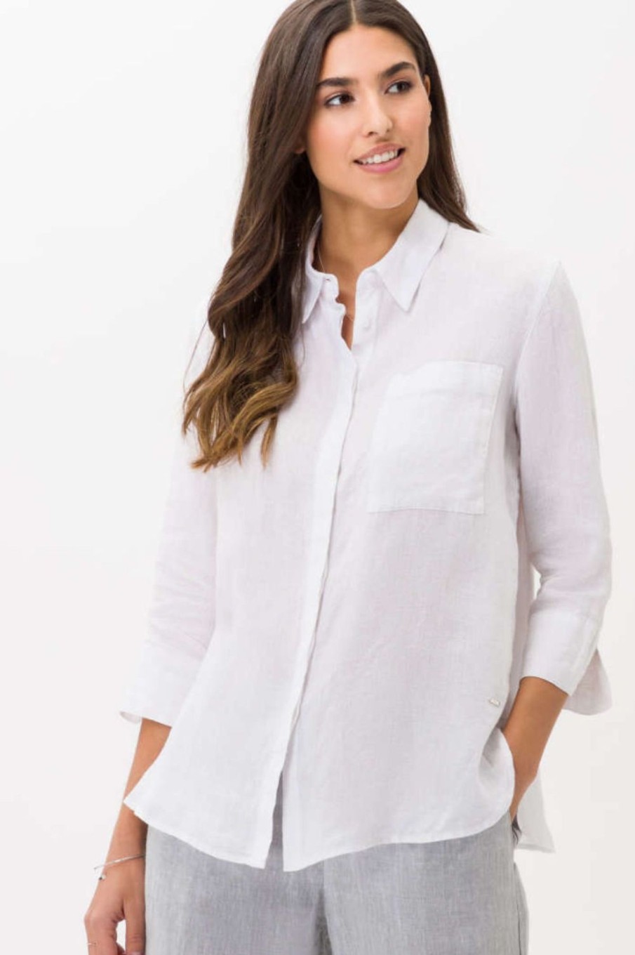 Tops Brax | Vicki Linen Blouse | White