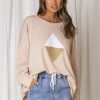 Tops Fashion Express | Shine Bright Diamond Sweat | Taupe