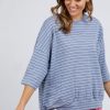 Tops Elm Lifestyle | Mazie Sweat | Ocean Blue/White Stripe