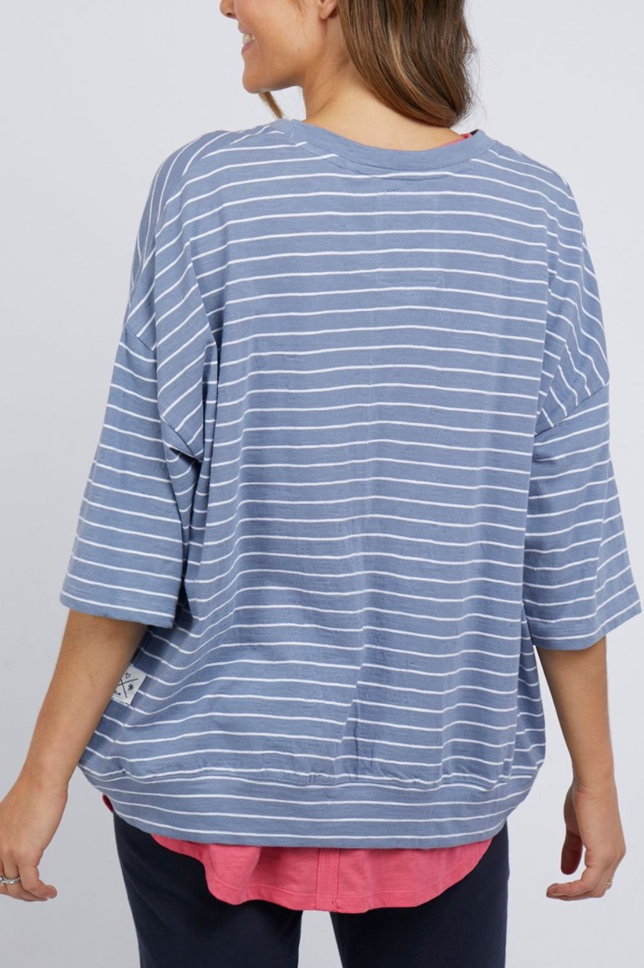 Tops Elm Lifestyle | Mazie Sweat | Ocean Blue/White Stripe