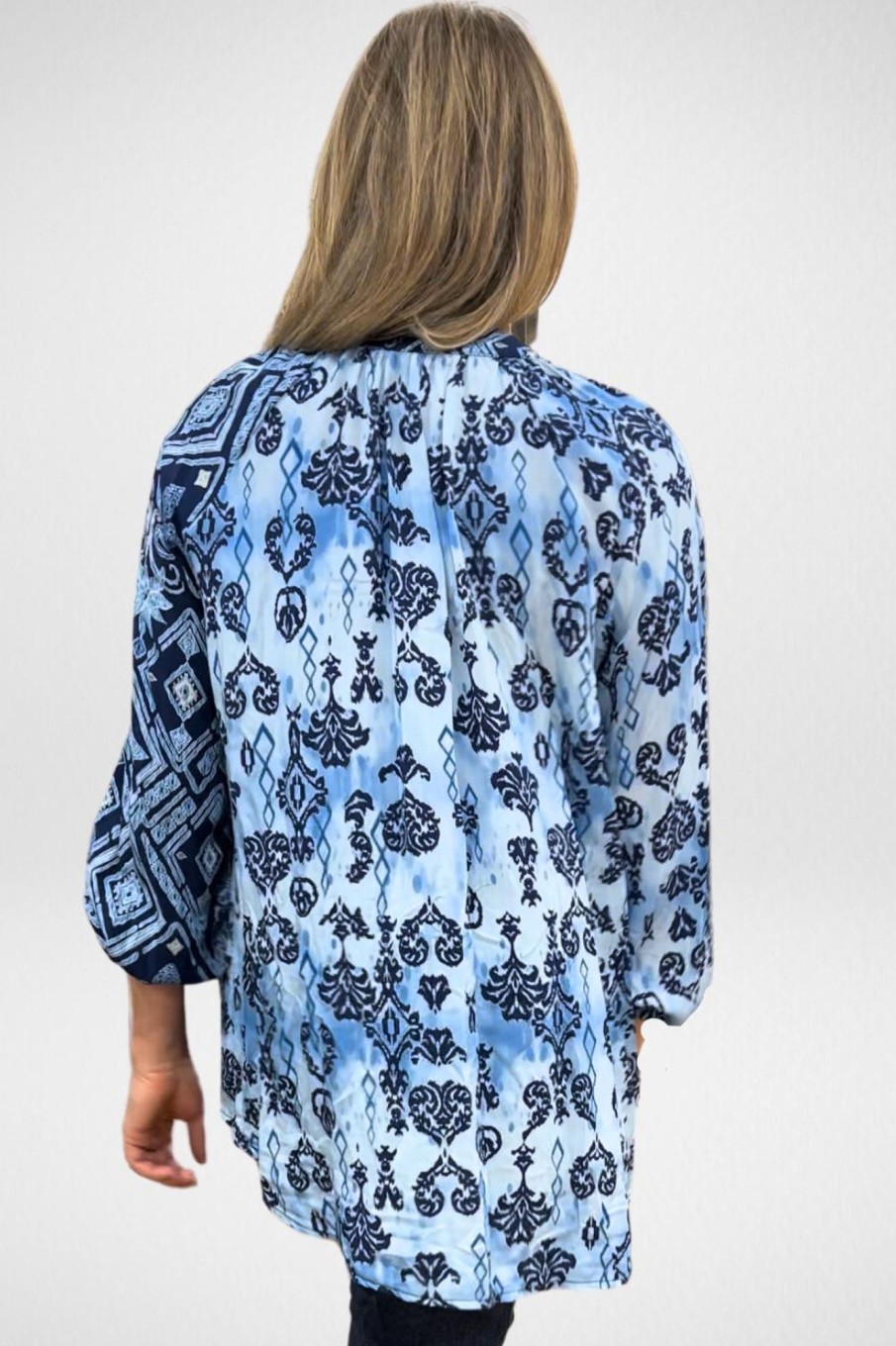 Tops Silvermaple Collection | Amalfi Mosaic Shirt | Blue