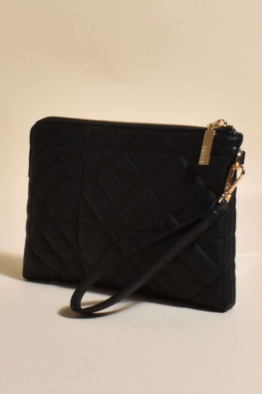 Accessories Adorne | Becca Pattern Quilt Pouch | Black