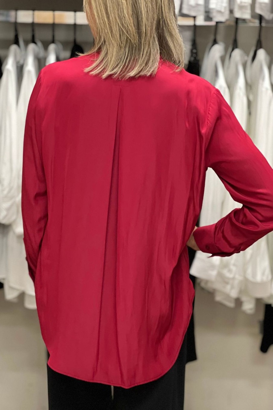 Tops Mela Purdie | Duo Pleat Shirt | Rhubarb