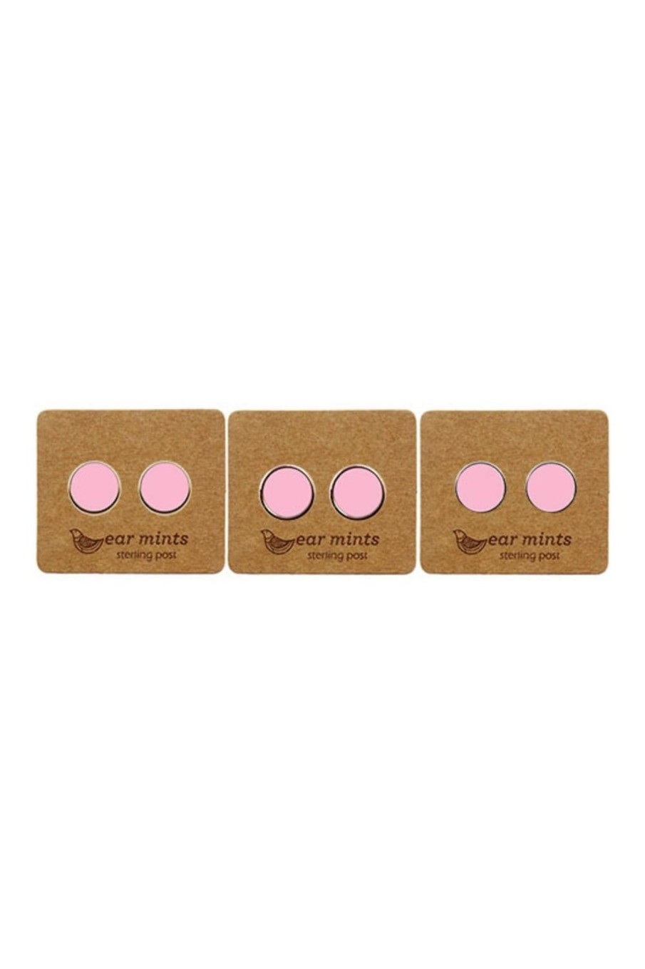 Accessories Fabienne | Ear Mints 7Mm Round Enamel Stud | Fairy Wing Pink/Gold