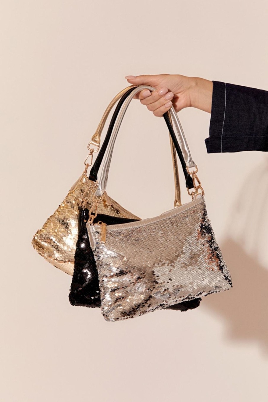 Accessories Adorne | Iris Sequin Handbag | Silver