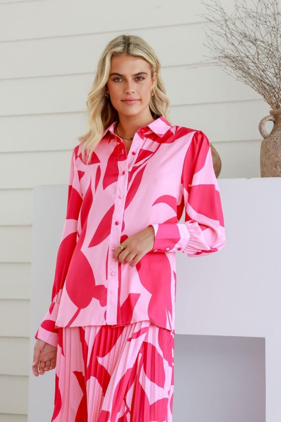 Tops Fashion Express | Gina Swirl Shirt | Pink