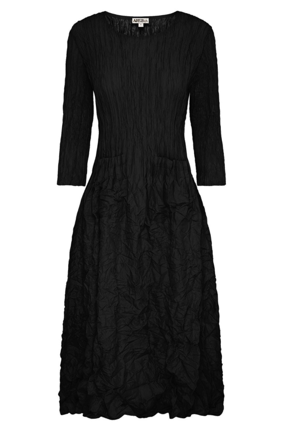 Dresses Alquema | 3/4 Sleeve Smash Pocket Dress | Black