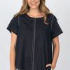 Tops Maglia | Lucille Contrast Stitch Top | Black