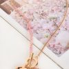 Accessories Adorne | Stone Detail Charm Necklace | Pink/Rosegold