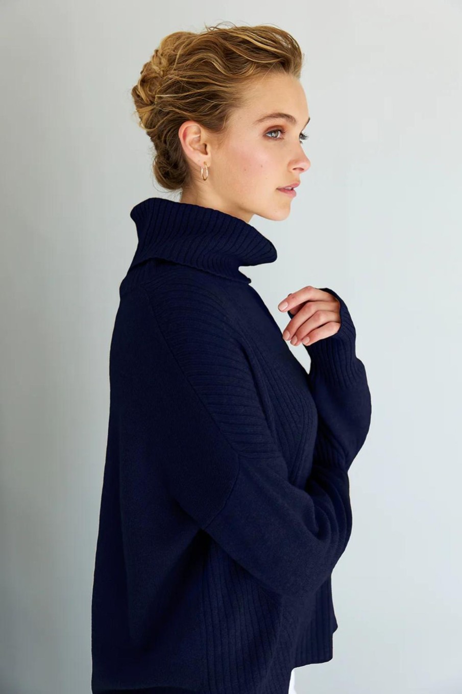 Tops Mia Fratino | Ribbed Roll Neck | French Navy