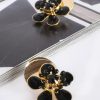 Accessories Adorne | Audrey Resin Mix Flower Stud | Black