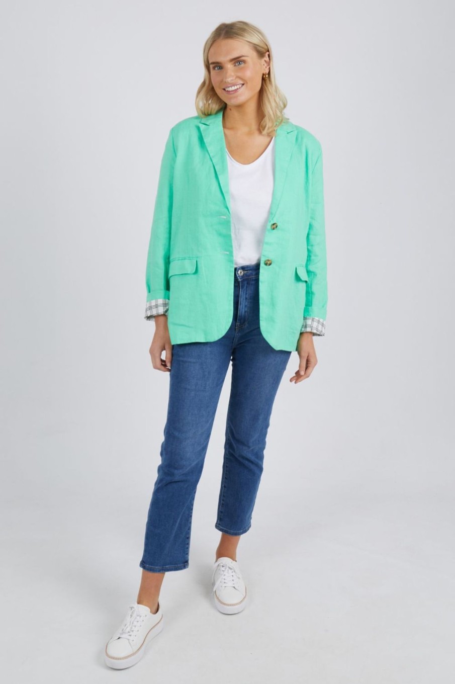 Tops Elm Lifestyle | Millie Blazer | Bright Lime Green