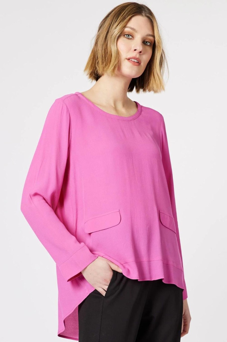 Tops Threadz u0026 Clarity | Kerryn Pocket Top | Fushia