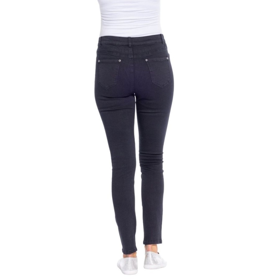 Bottoms Cafe Latte | Stretch Zip Skinny Jeans | Black