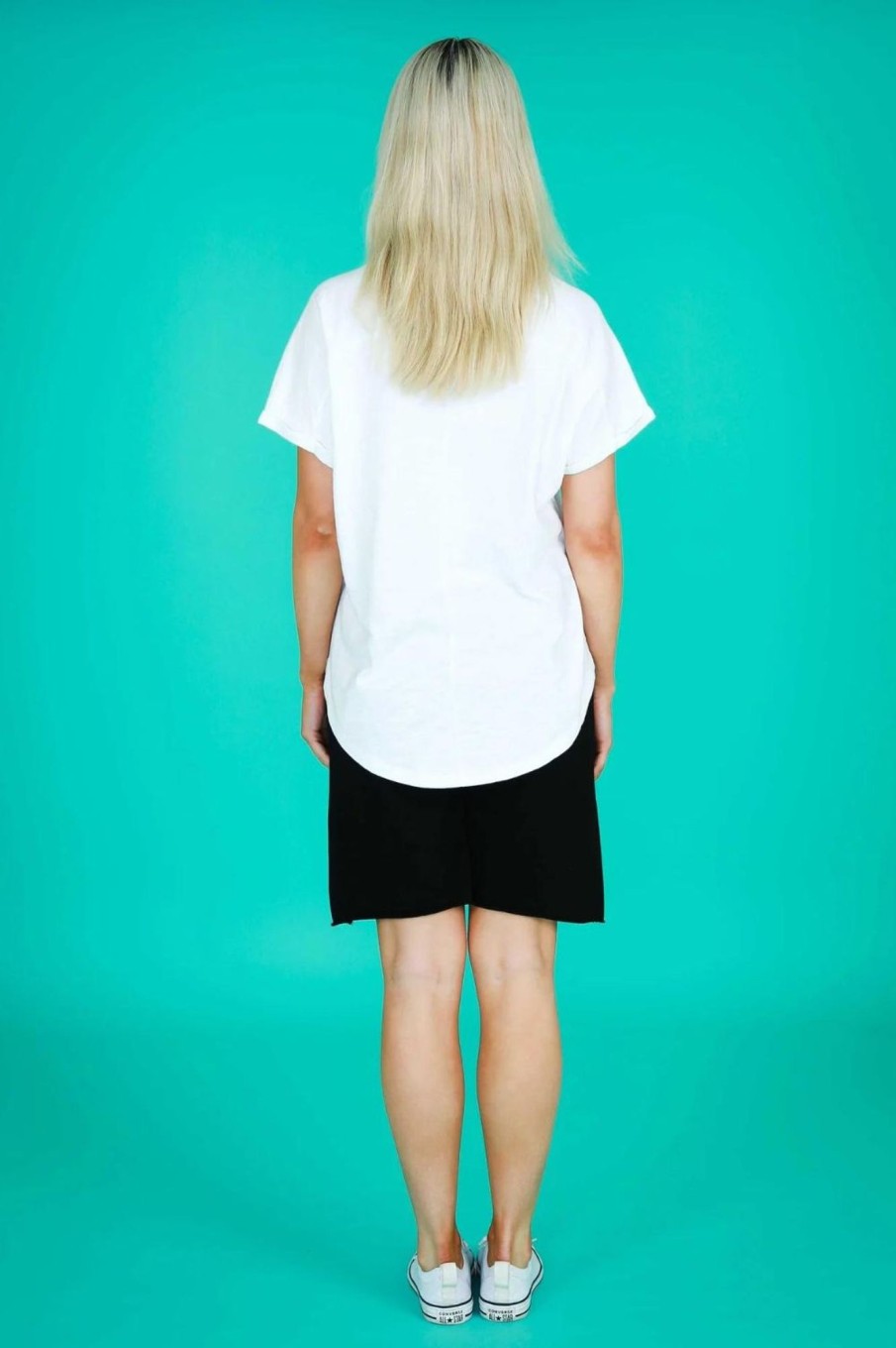 Tops 3rd Story | Milan Cuff Sleeve Tee | White