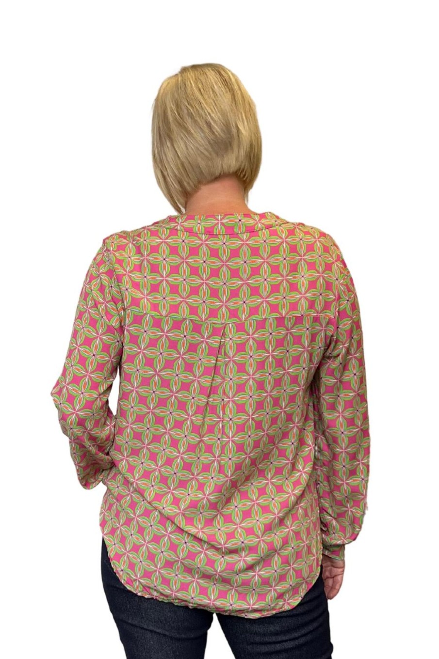 Tops Silvermaple Collection | Lara Shirt | Geometric Pink