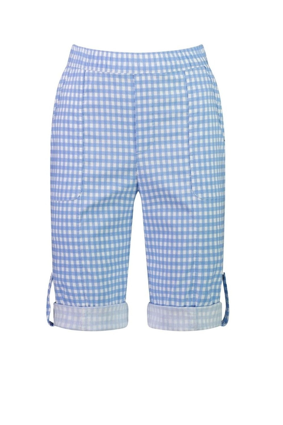 Bottoms Verge | Acrobat Gingham Rolled Short | Sky Blue