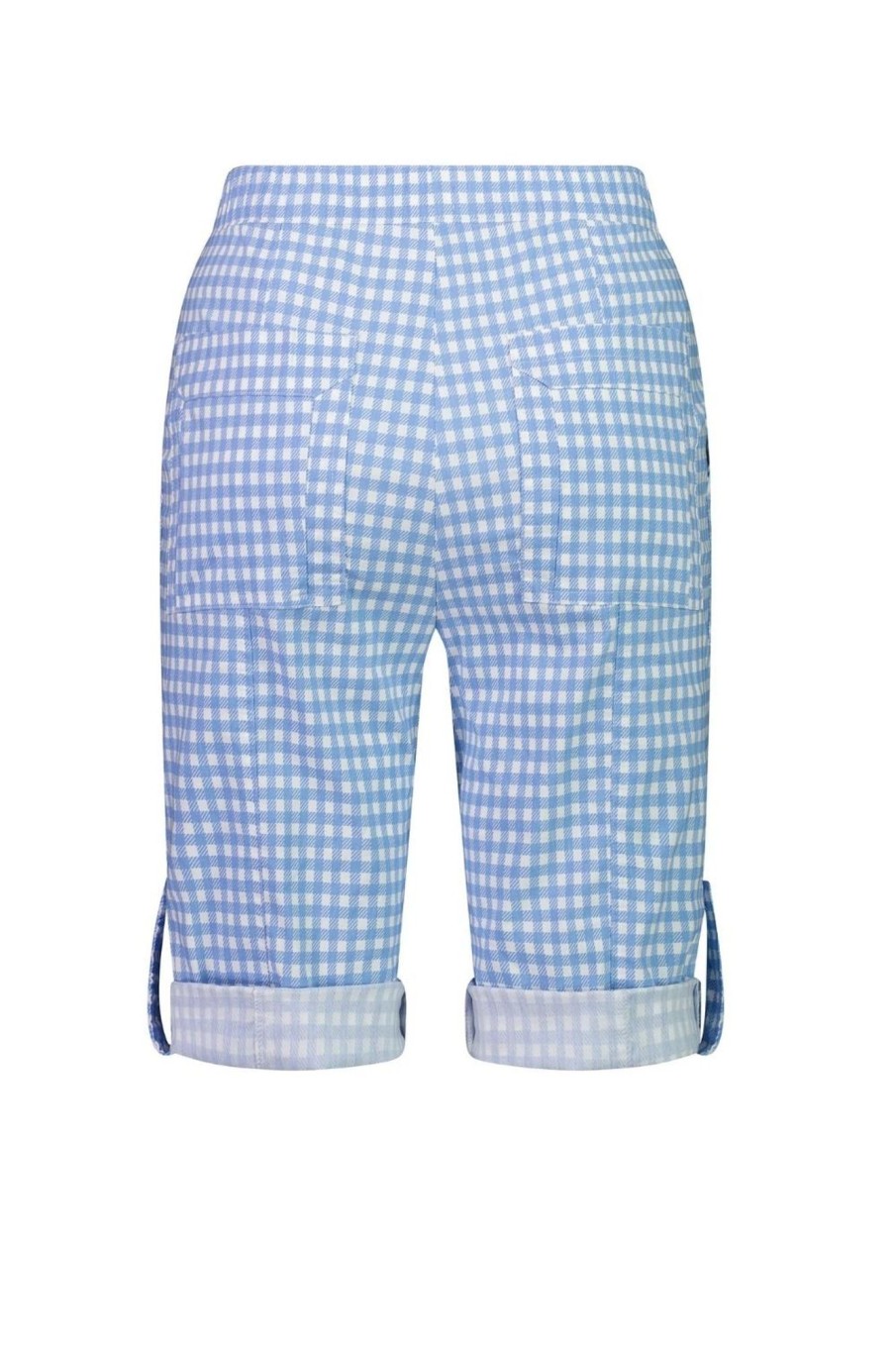 Bottoms Verge | Acrobat Gingham Rolled Short | Sky Blue