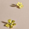 Accessories Adorne | Pretty Mini Enamel Flower Earrings | Yellow/Gold