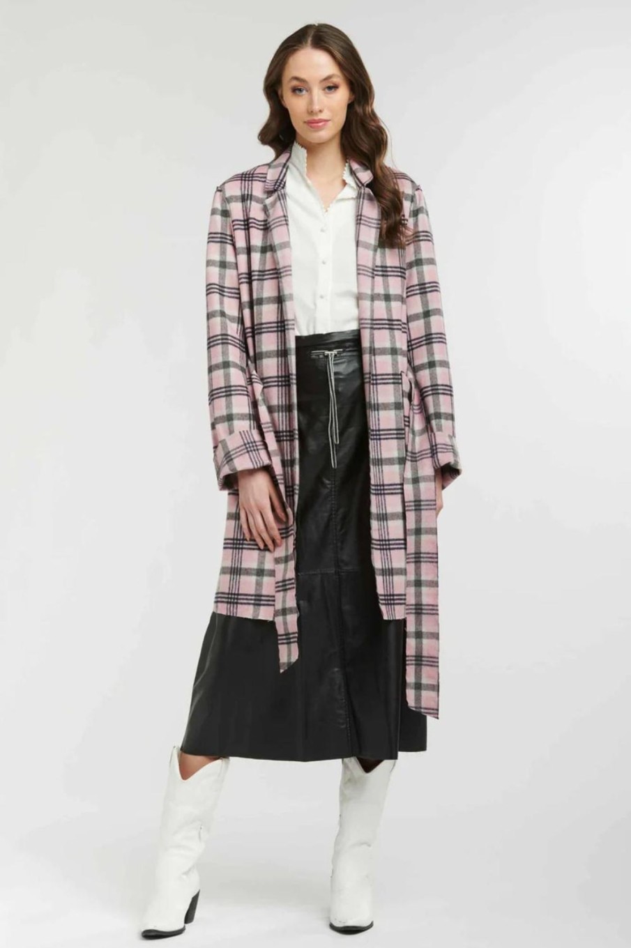 Tops 365 Days | Checker Baxter Coat | Check Ballet Pink