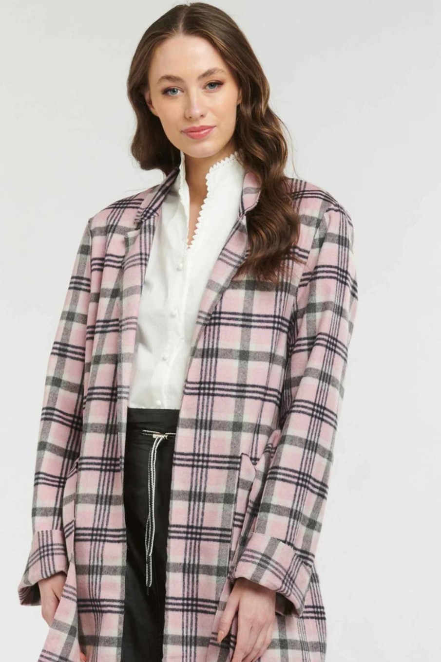 Tops 365 Days | Checker Baxter Coat | Check Ballet Pink