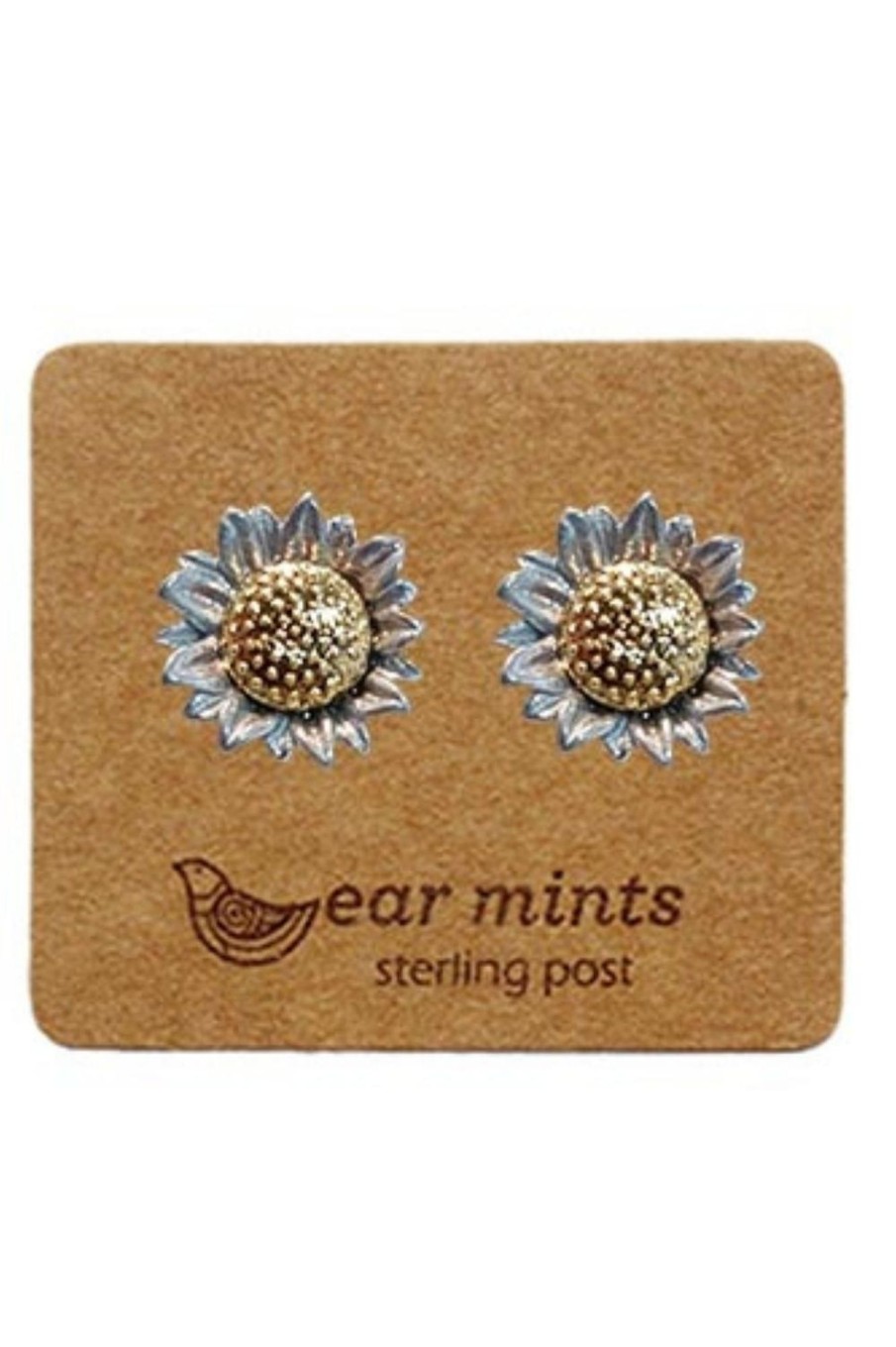 Accessories Fabienne | Ear Mints Sunflower 2 Tone Stud | Silver/Gold