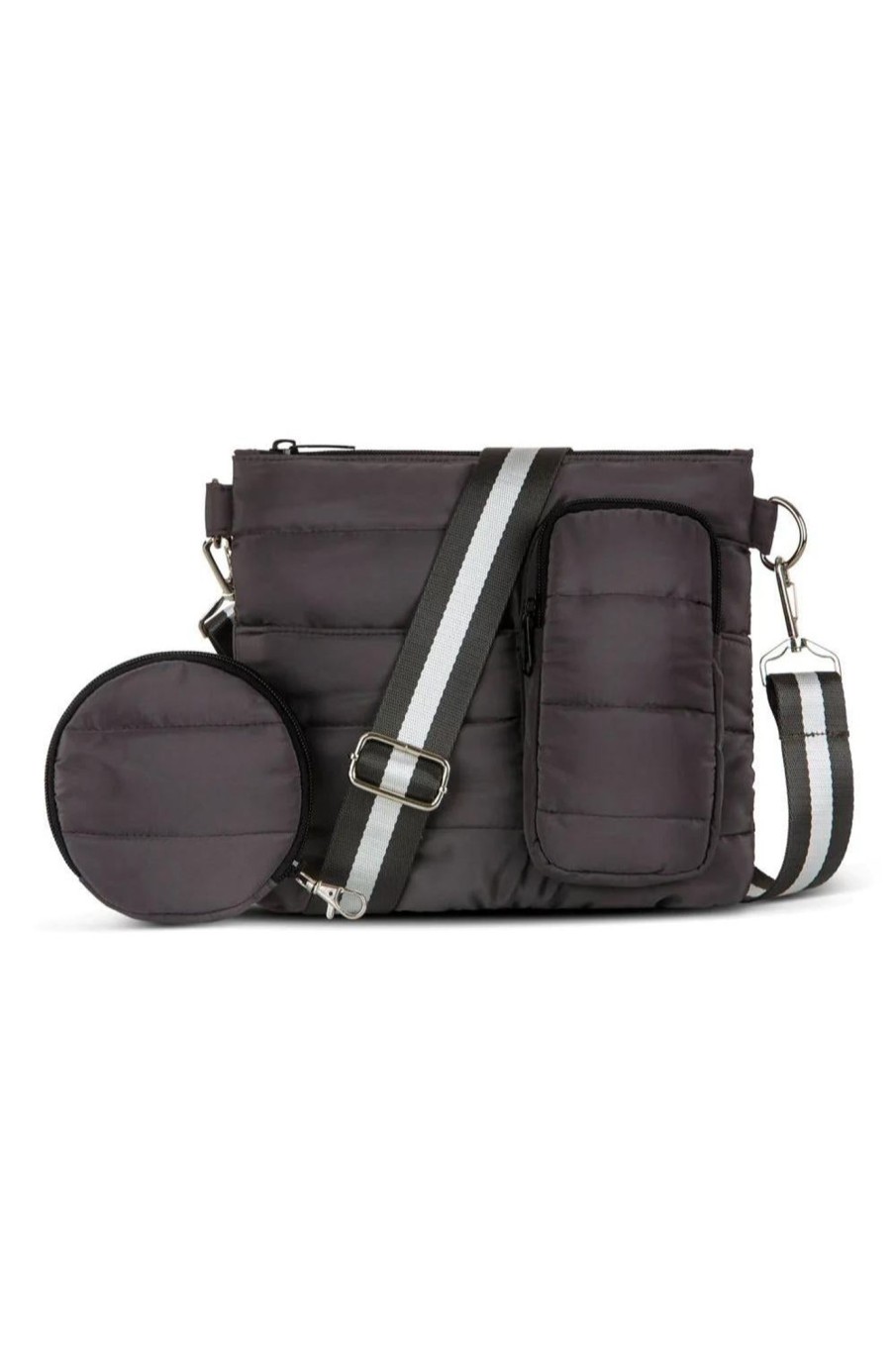 Accessories Punch Neoprene | Puffer Pocket Cross Body Bag | Charcoal