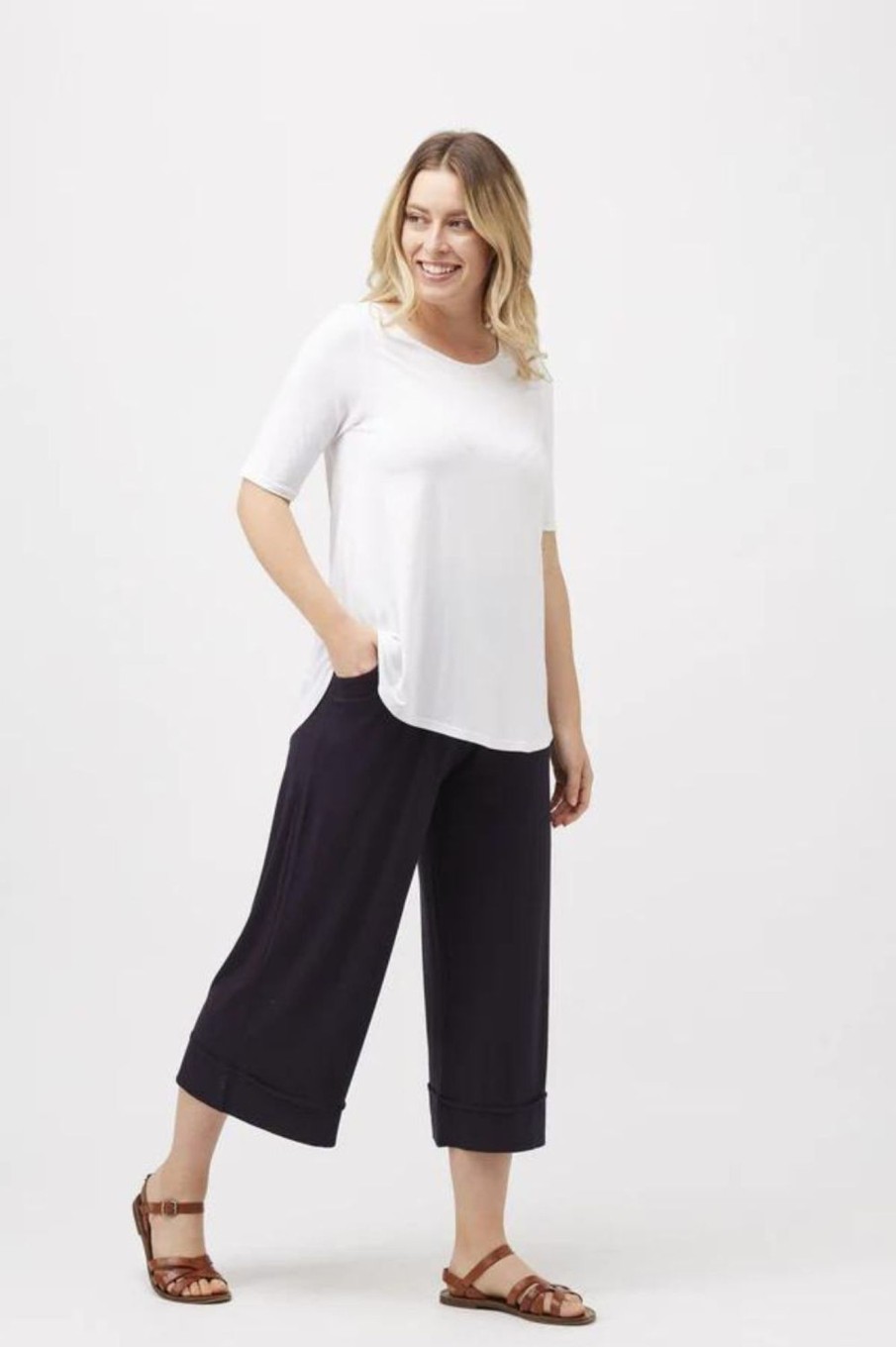 Bottoms Tani | Culotte Resort Pant | Navy