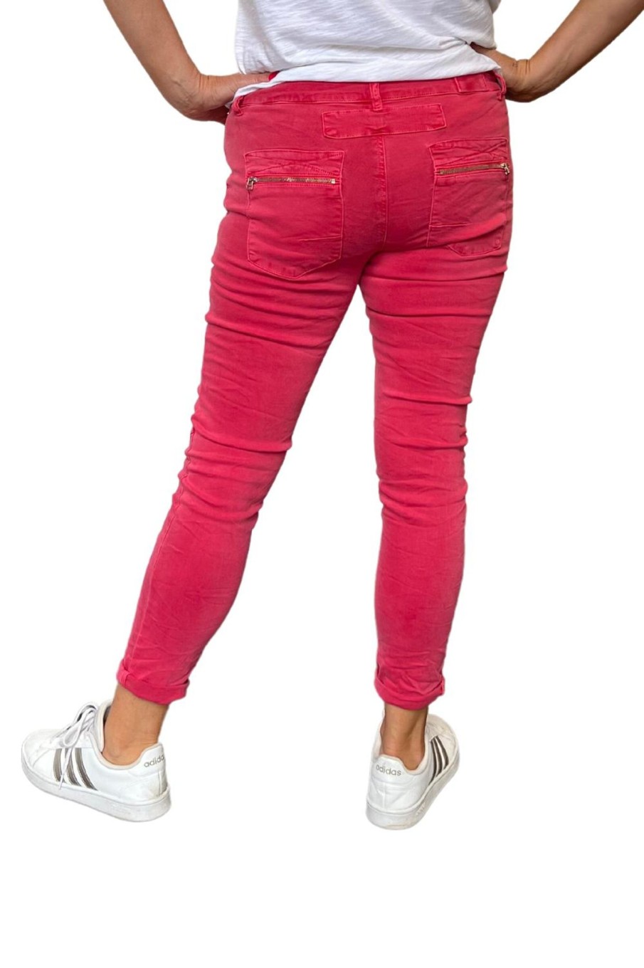 Bottoms Silvermaple Collection | Button Fly Italian Jean | Rose Berry