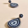 Accessories Adorne | Mini Beaded Teardrop Earrings | Blue Multi