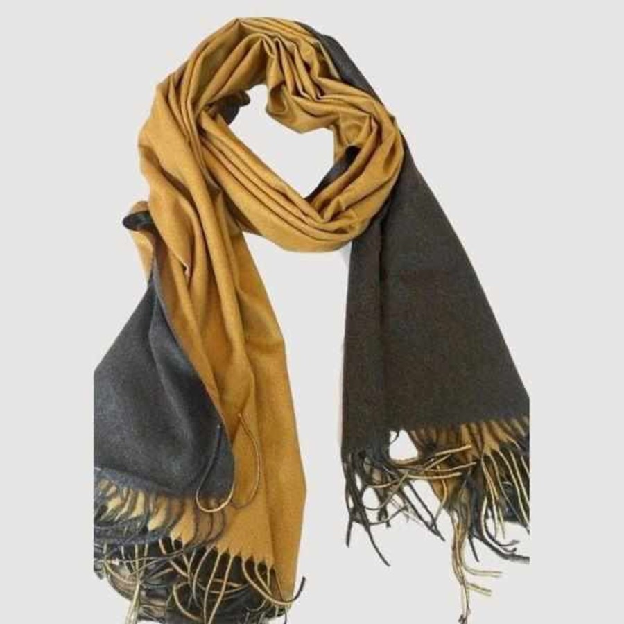 Accessories Silvermaple Boutique | Cashmere Scarf | Mustard U0026 Charcoal