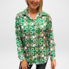 Tops Silvermaple Collection | Capri Kaleidoscope Shirt |Green