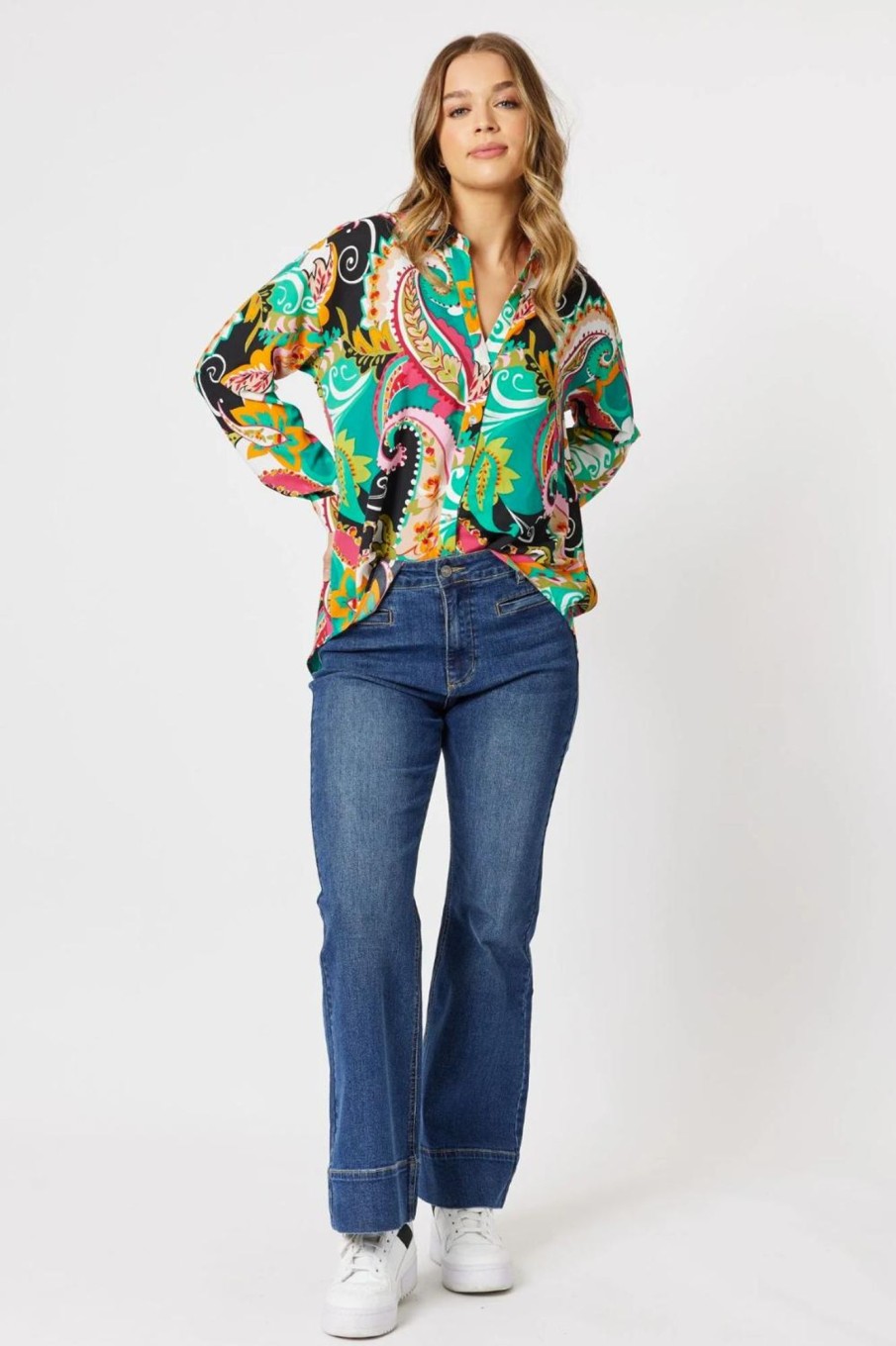 Tops Threadz u0026 Clarity | Bianca Print Shirt | Jade