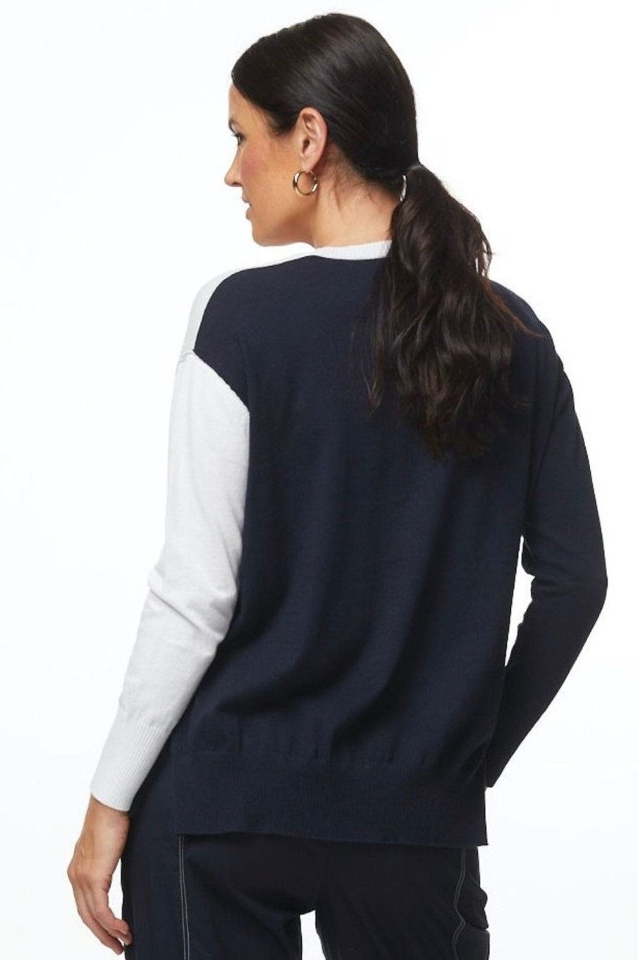 Tops LD+Co | Colour Block Jumper | White