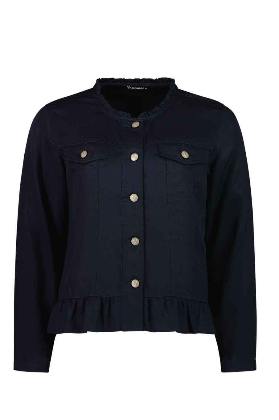 Tops Vassalli | Jacket With Frill Hem | Ink