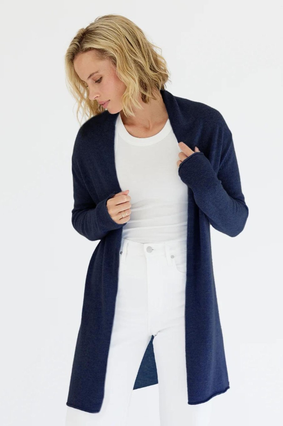 Tops Mia Fratino | Essentials Soft Roll Cardi | French Navy