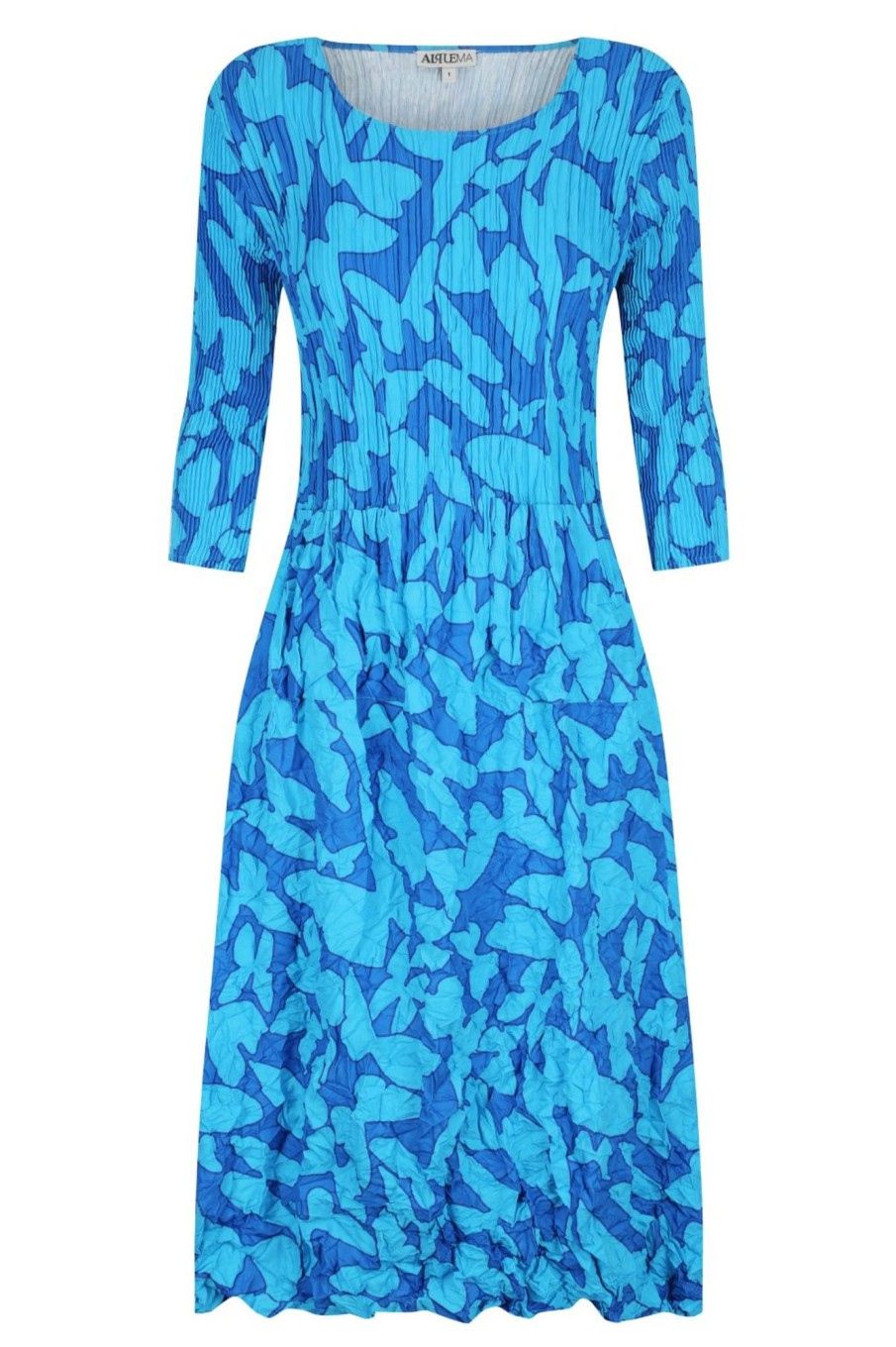 Dresses Alquema | 3/4 Sleeve Smash Pocket Dress | Blue Butterflies