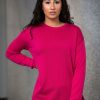 Tops Fields | Zipper Back Pullover | Fuchsia