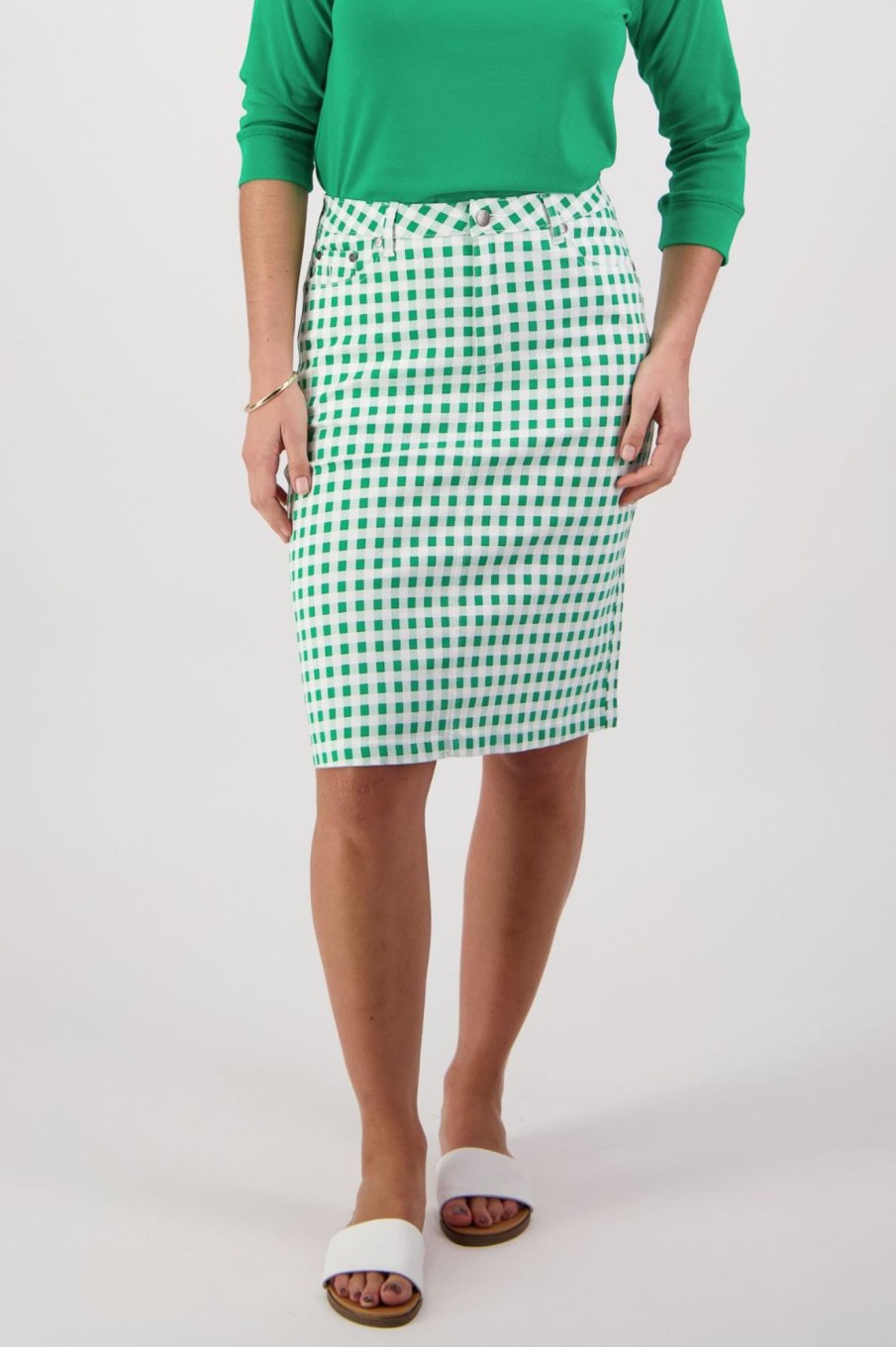 Bottoms Vassalli | Printed Lightweight Skirt | Green Picnic