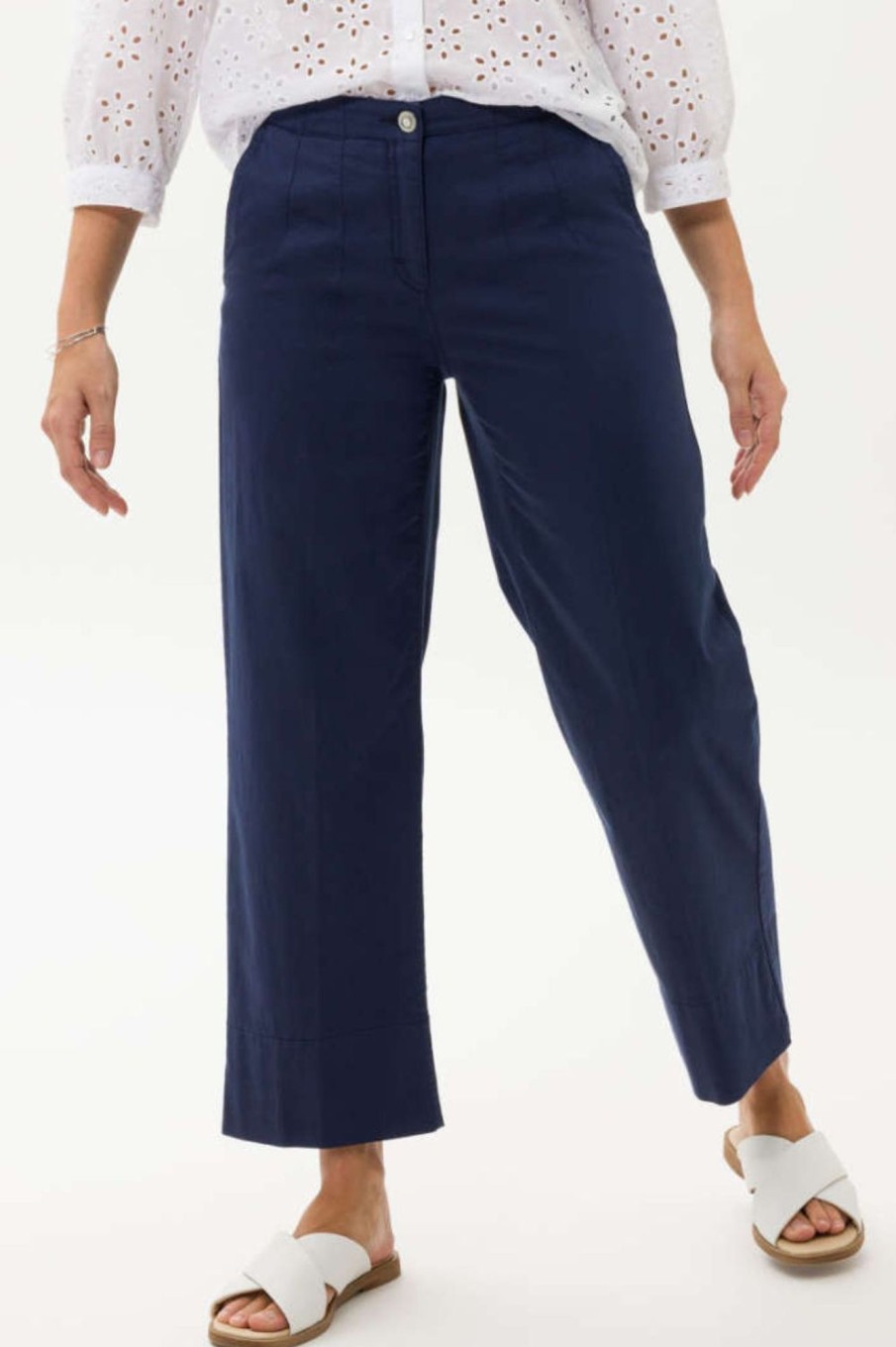 Bottoms Brax | Maine S Stretch Cotton Crop Culottes | Indigo