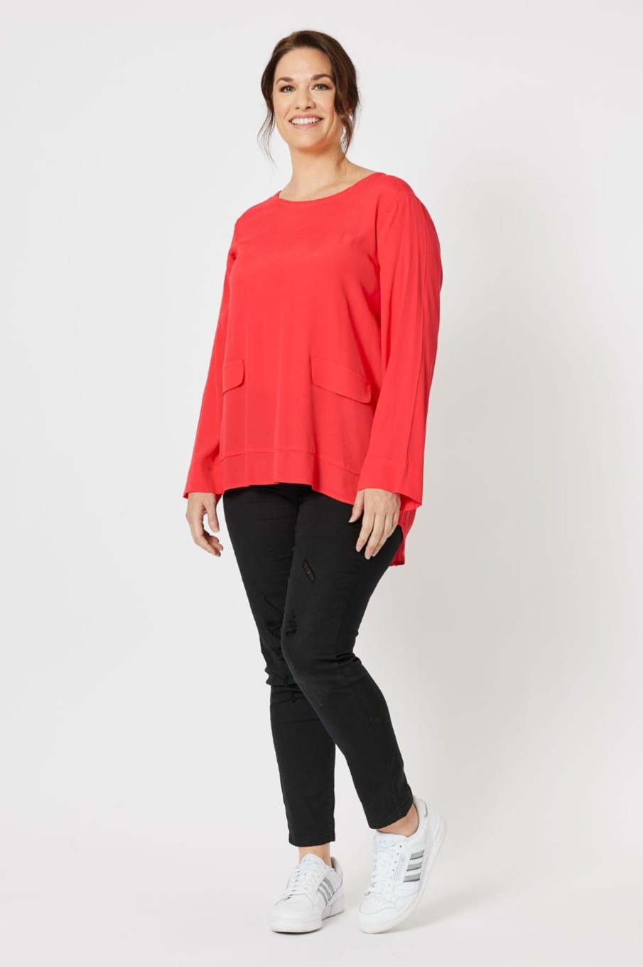 Tops Threadz u0026 Clarity | Kerryn Pocket Top | Red