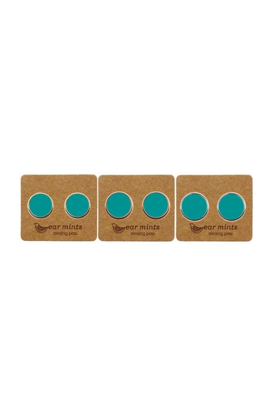 Accessories Fabienne | Ear Mints 9Mm Enamel Stud | Sea Green/Rose Gold