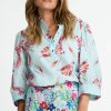 Tops Pom | Mia Parrots Blouse | Blue